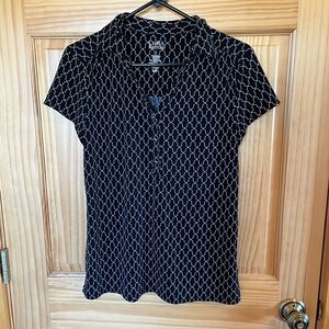 Croft and Barrow Black and White Geometric Button Down Shirt